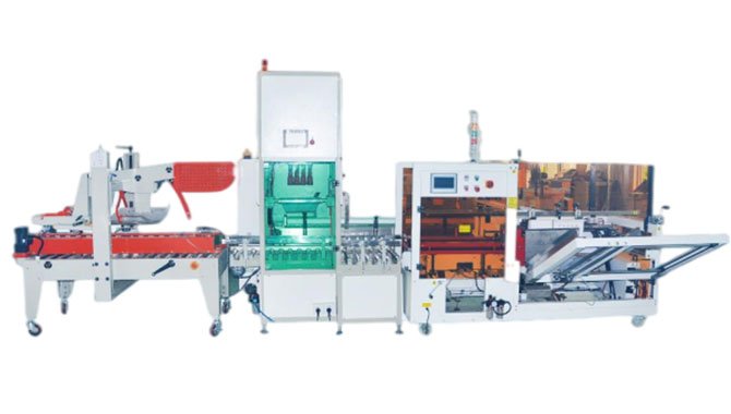 Fully automatic boxing, packing and sealing machine (bottle-type)