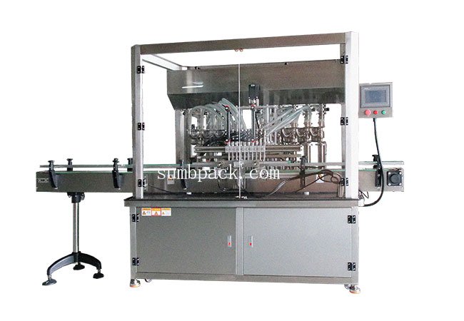 10 head self flowing liquid filling machine