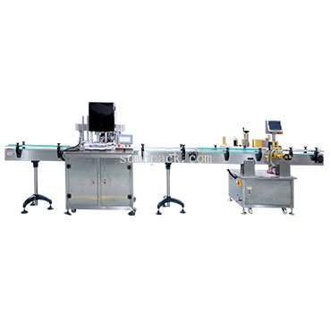 130E can sealing machine + labeling machine